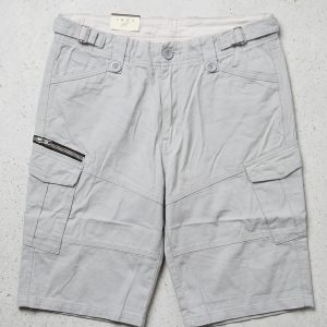 Men's Light Grey Multi-Pocket Cargo Shorts